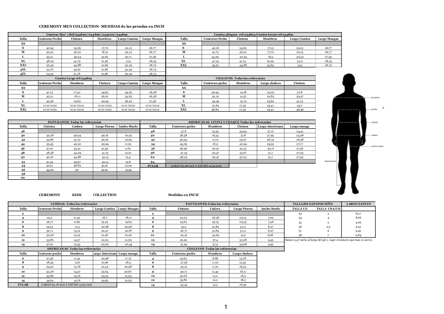 SIZE GUIDE OFFICIAL ES.numbers-TALLAJES INCH
