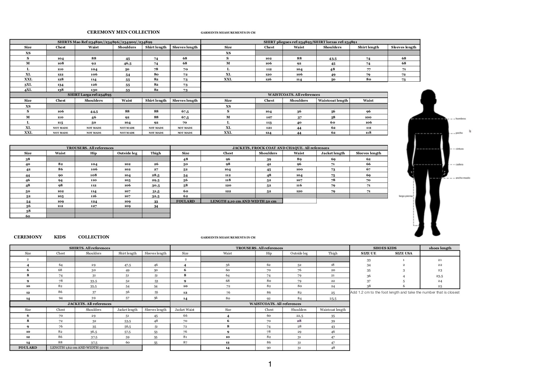 SIZE GUIDE OFFICIALEN.numbers-TALLAJES CM EN